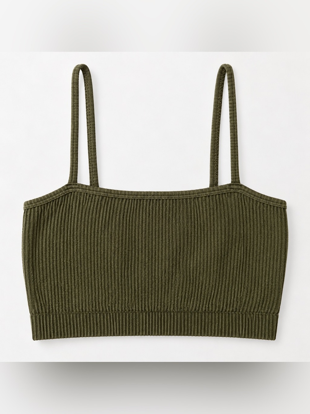 Arizona Jean Co. Olive Green Ribbed Cami Crop Top XS